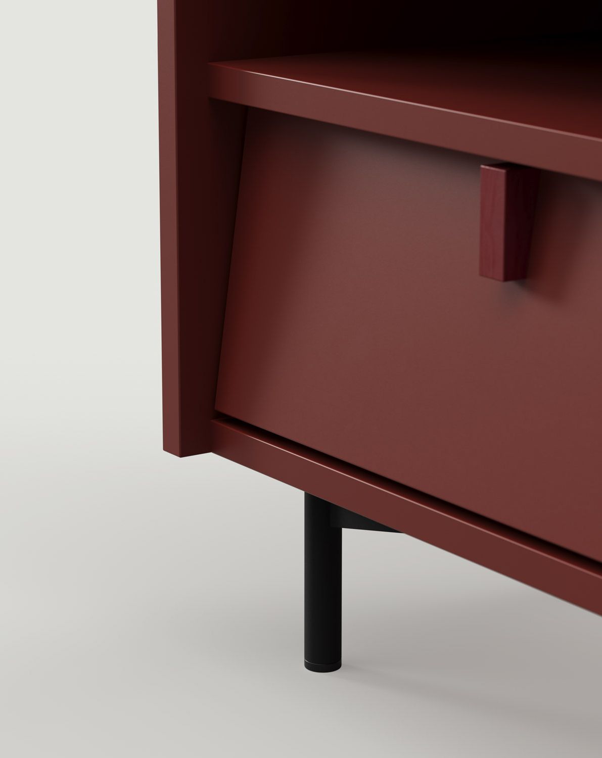 Armoire RTV SKRA SKR12
Couleur : bourgogne marseillaise
Pied : noir
Poignée : Bourgogne
                            