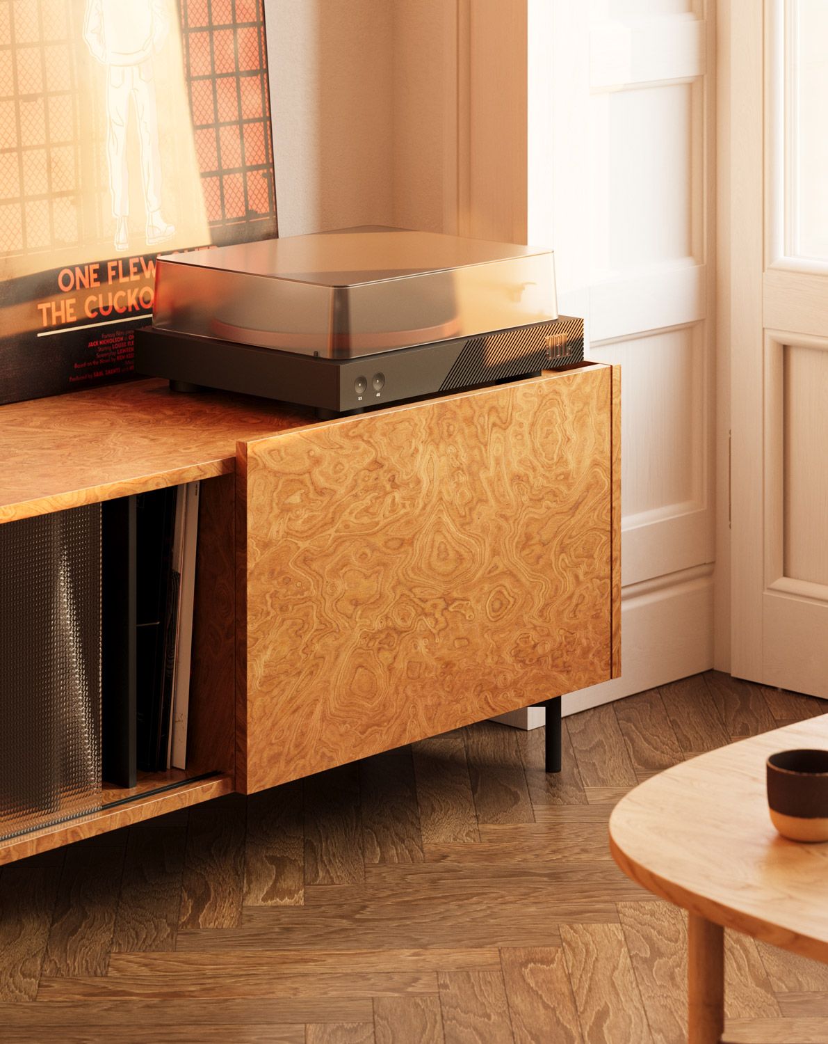 Armoire RTV SKRA SKR14
Couleur : Noyer quadrillé
Pied : Noir