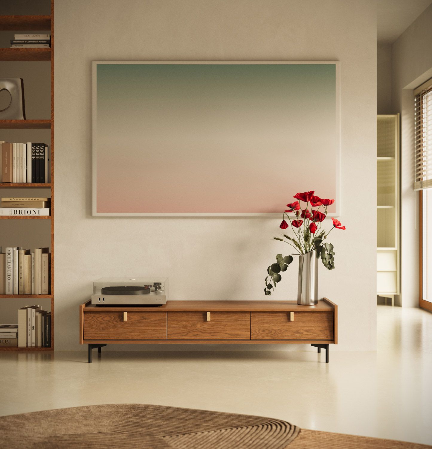 Armoire RTV SKRA SKR18
Couleur : Chêne rustique
Pied : noir
Poignée : Cale en chêne