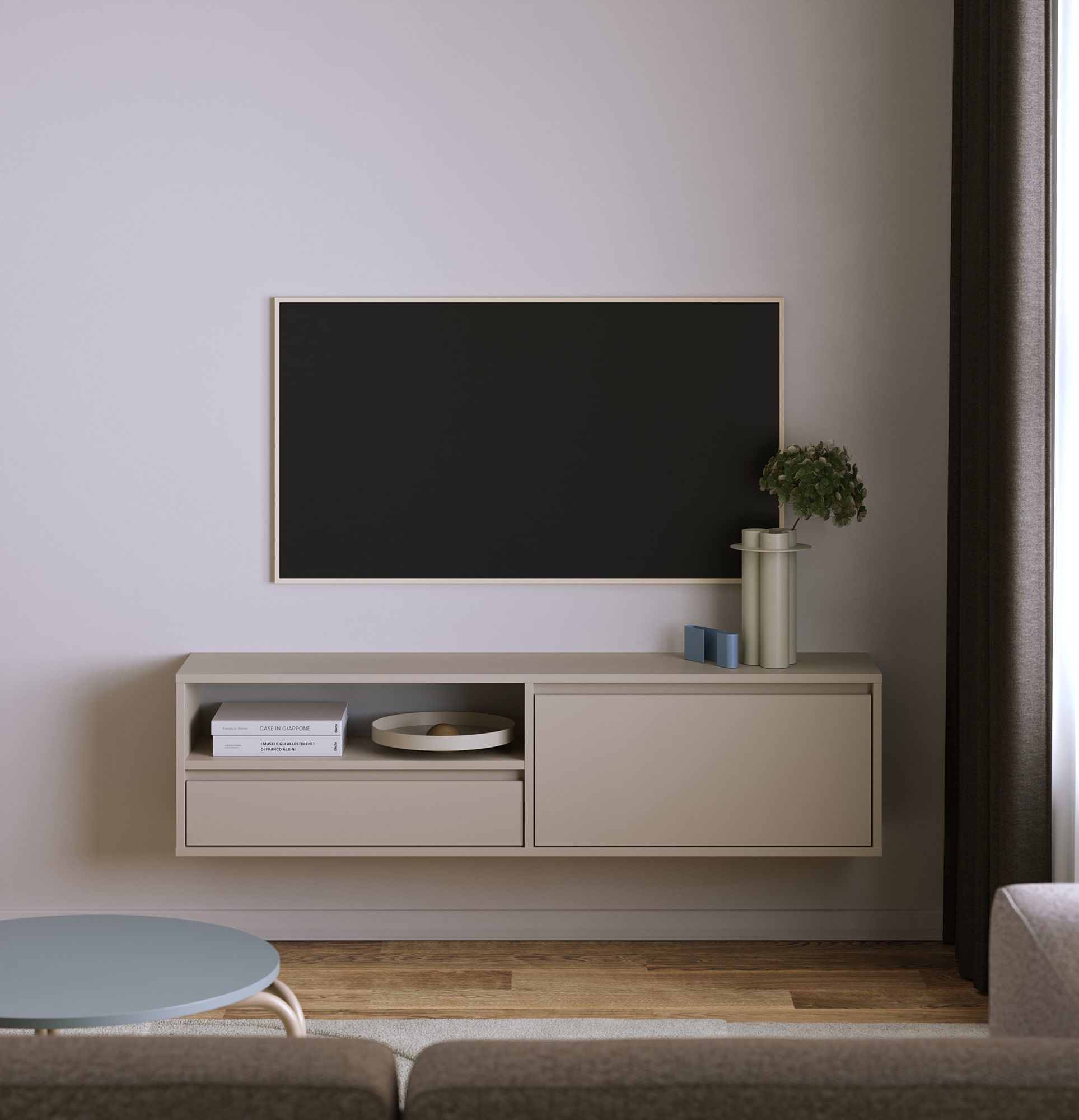 Armoire RTV murale UBBE WTV1
Couleur : Beige Champagne
                            