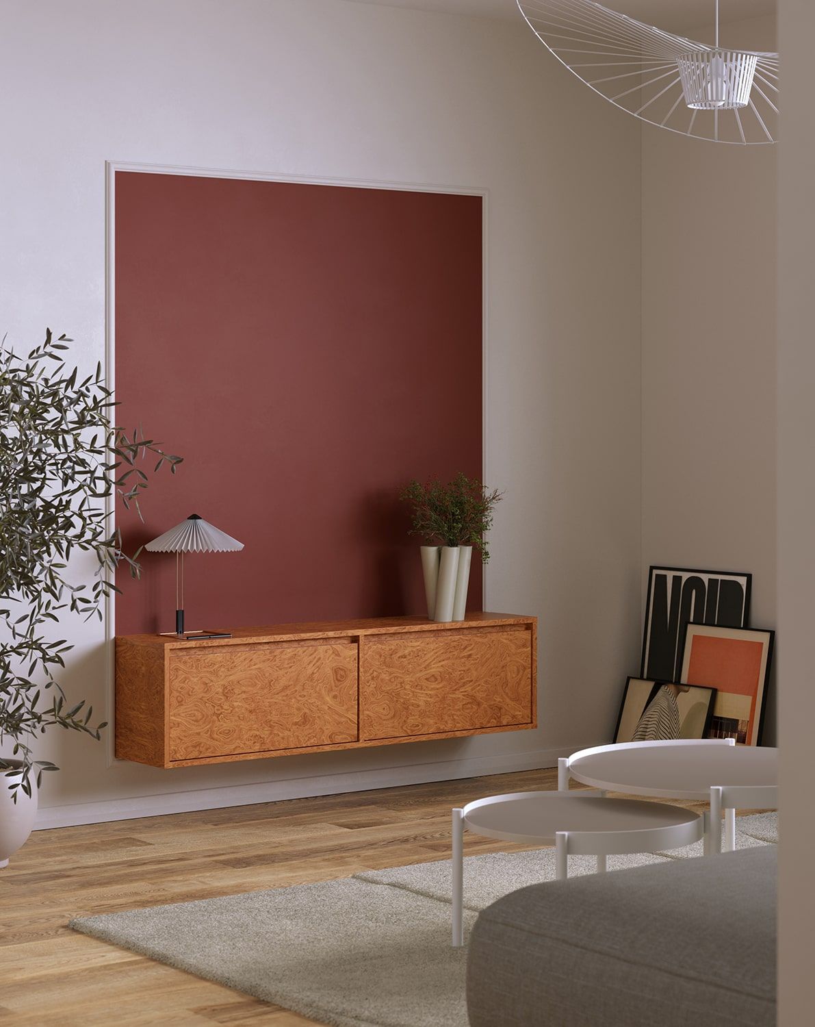 UBBE WTV1K armoire RTV murale
Couleur : Noyer Placage en damier Noyer Alpi