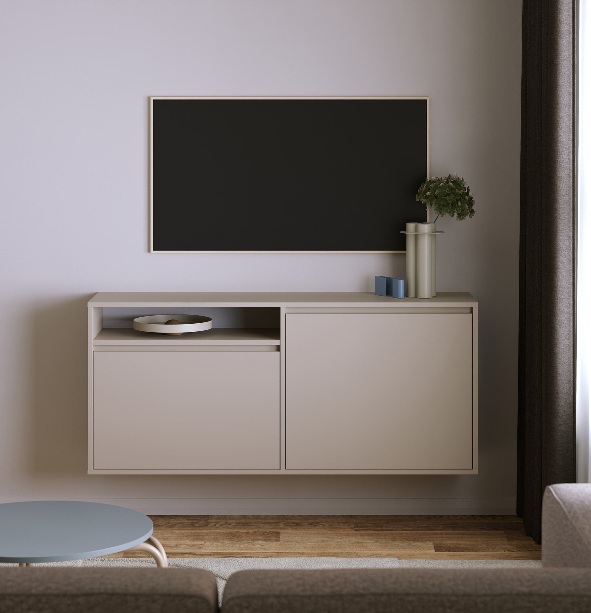Armoire RTV murale UBBE WTV2
Couleur : Beige Champagne
                            