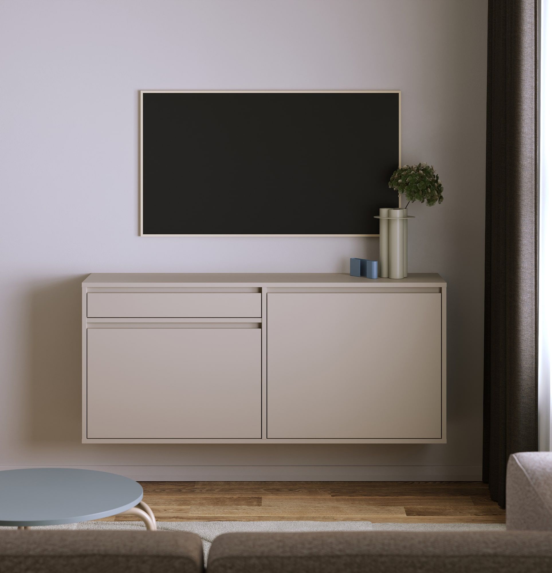 Armoire RTV murale UBBE WTV2S
Couleur : Beige Champagne