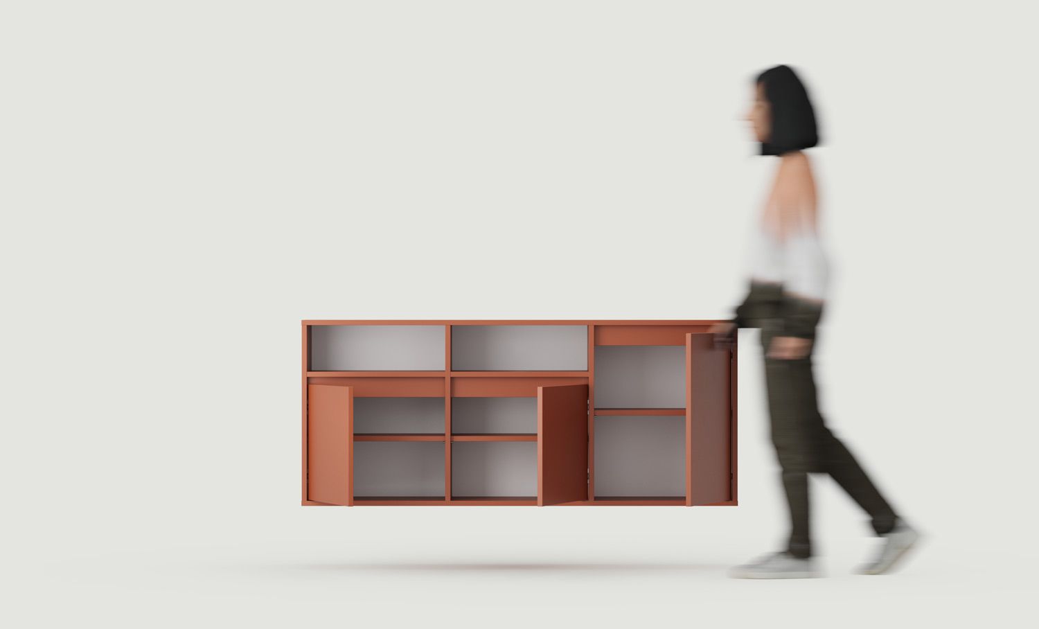 Armoire RTV murale UBBE WTV3
Couleur : Terracotta ardent
                            