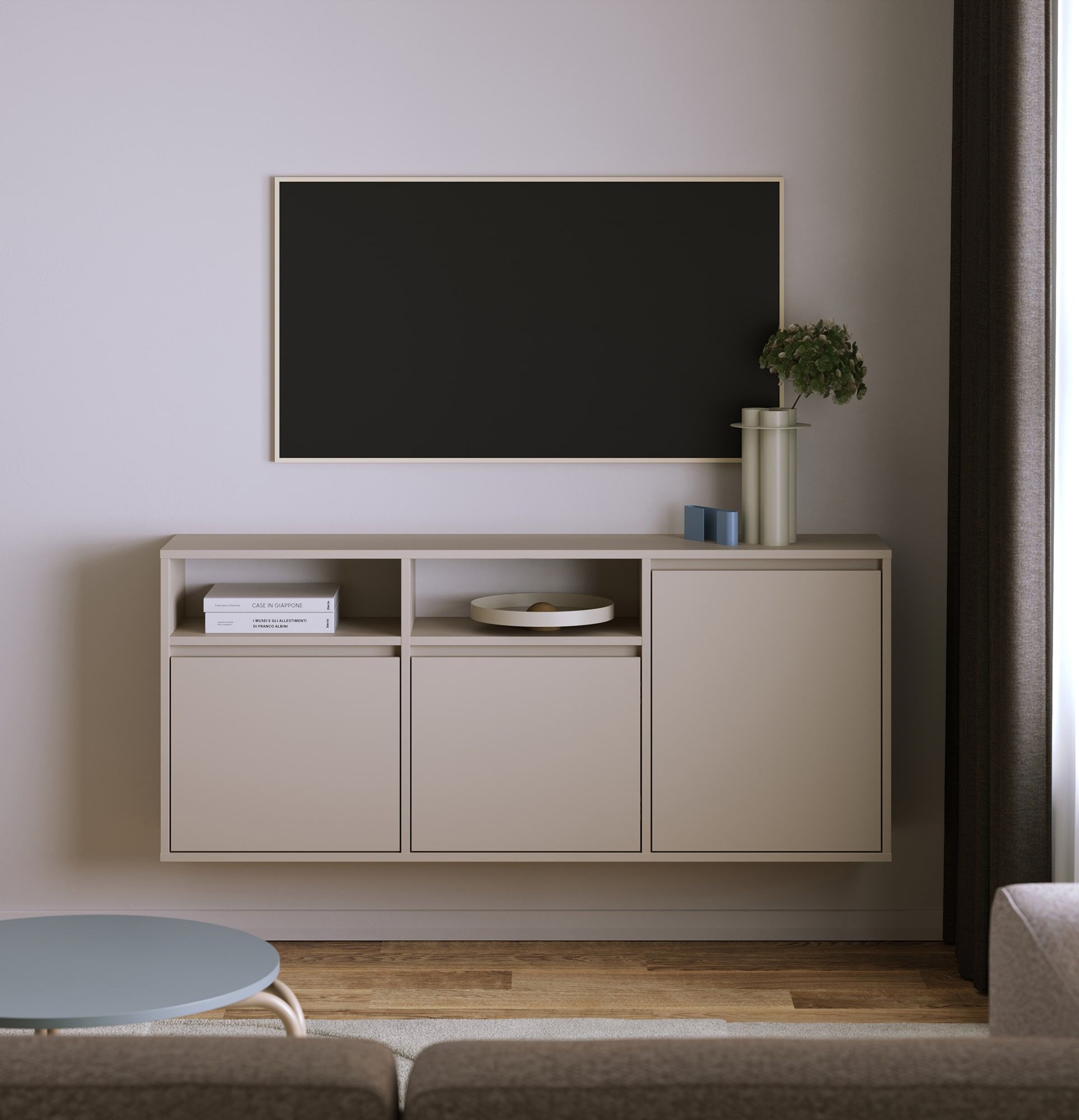 Armoire RTV murale UBBE WTV3
Couleur : Beige Champagne
                            