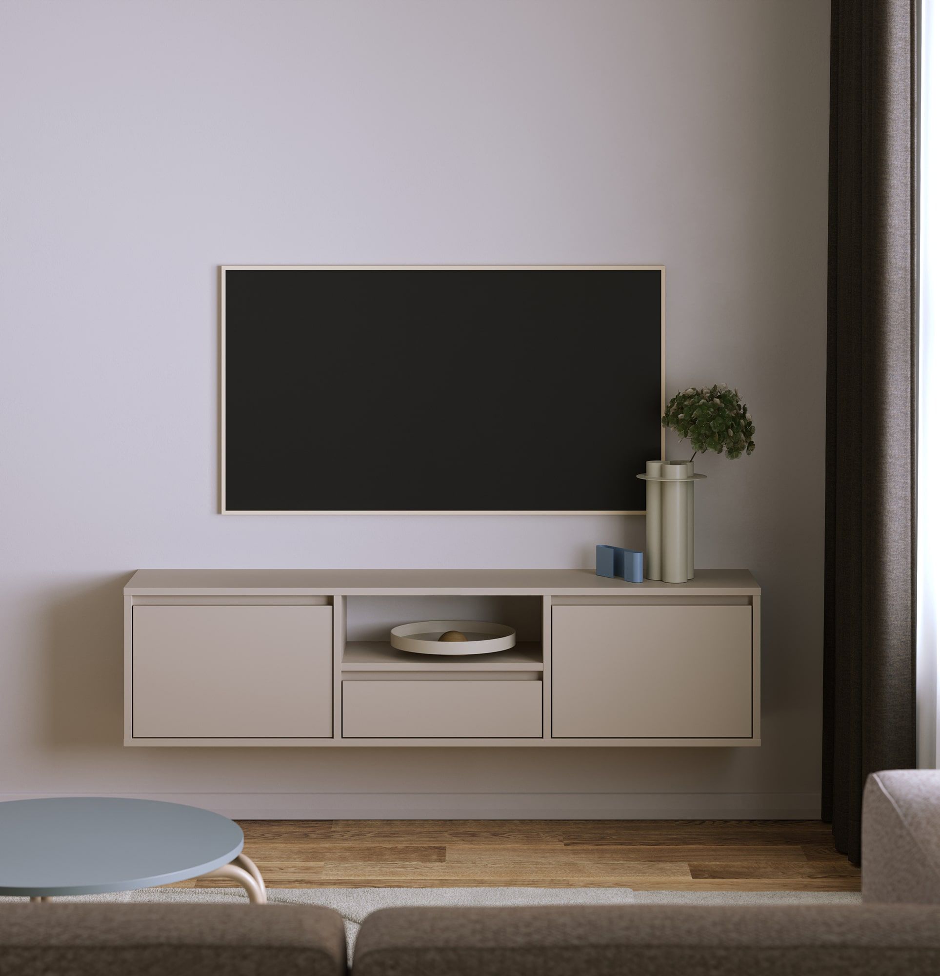 Armoire RTV murale UBBE WTV4
Couleur : Beige Champagne
                            