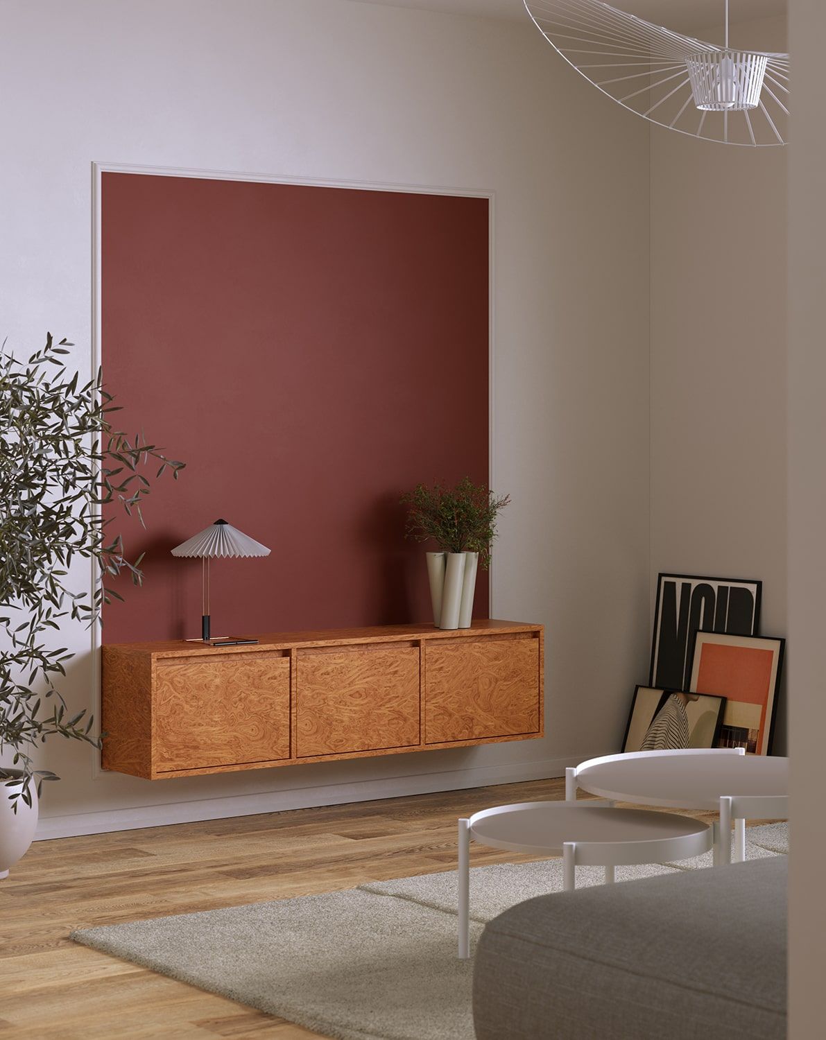 Armoire RTV murale UBBE WTV4K
Couleur : Noyer Placage à damier Noyer Alpi