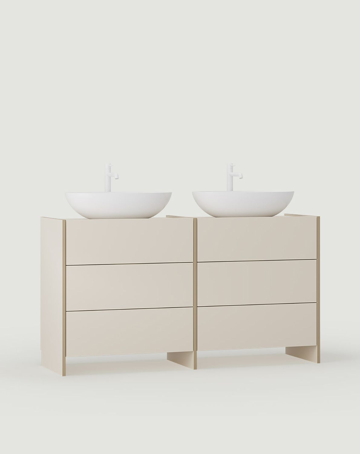 Meuble avec deux lavabos OMNIRES ASKA ASK29
Couleur : Beige Champagne
Placage : Cappuccino