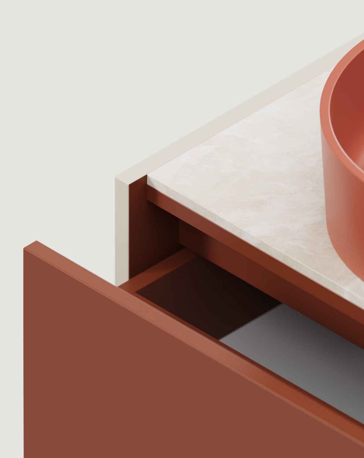 Meuble avec deux lavabos OMNIRES ASKA ASK30
Couleur : Terracotta ardent
Placage : Beige Champagne