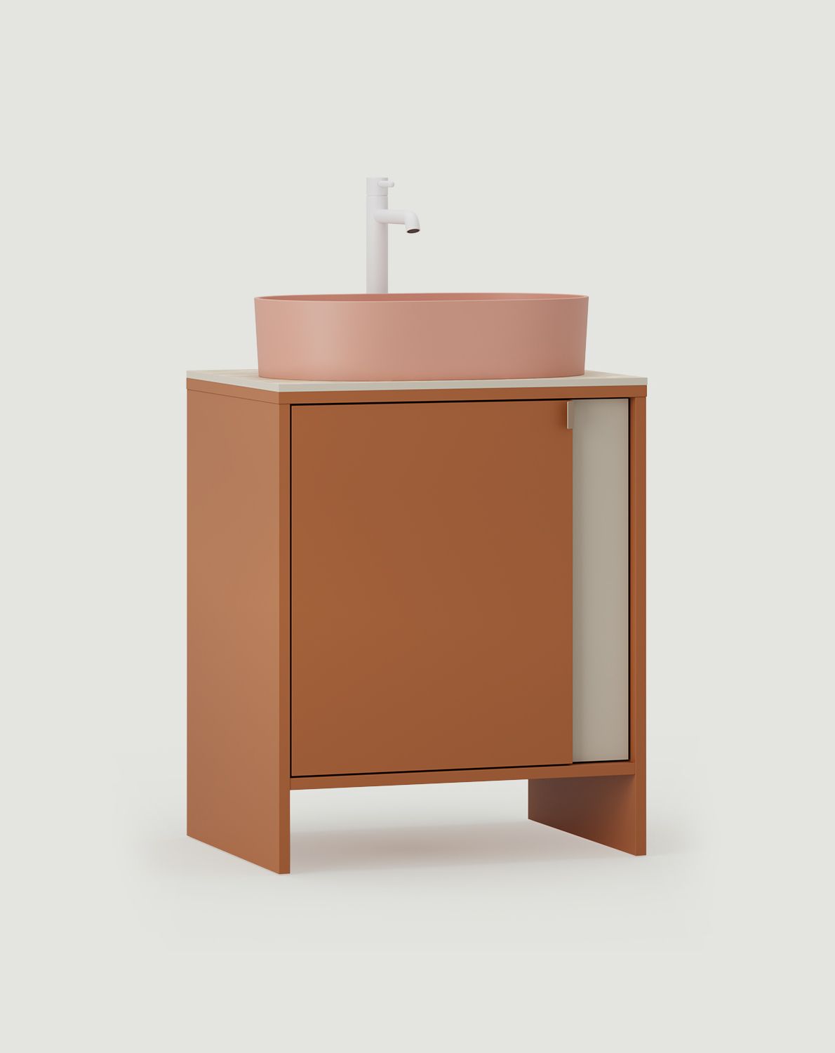 OMNIRES LAYERS LAY60 meuble lavabo vertical
Couleur : Sahara Deep
Couleur de la façade de la deuxième couche : Champagne Beige
Poignée : LAYERS 42 Cappuccino
Vasque : OVO M+ Coral OMNIRES
Robinet : Tall Y White Mat OMNIRES
Plan de travail : Creamy O