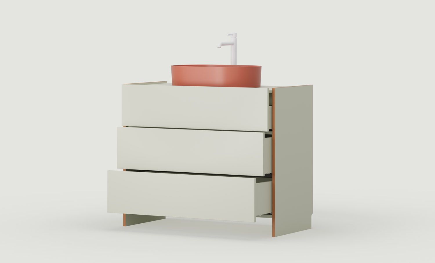 Armoire avec lavabo OMNIRES ASKA ASK28
Couleur : pistache laiteuse
Placage : Sahara Deep
