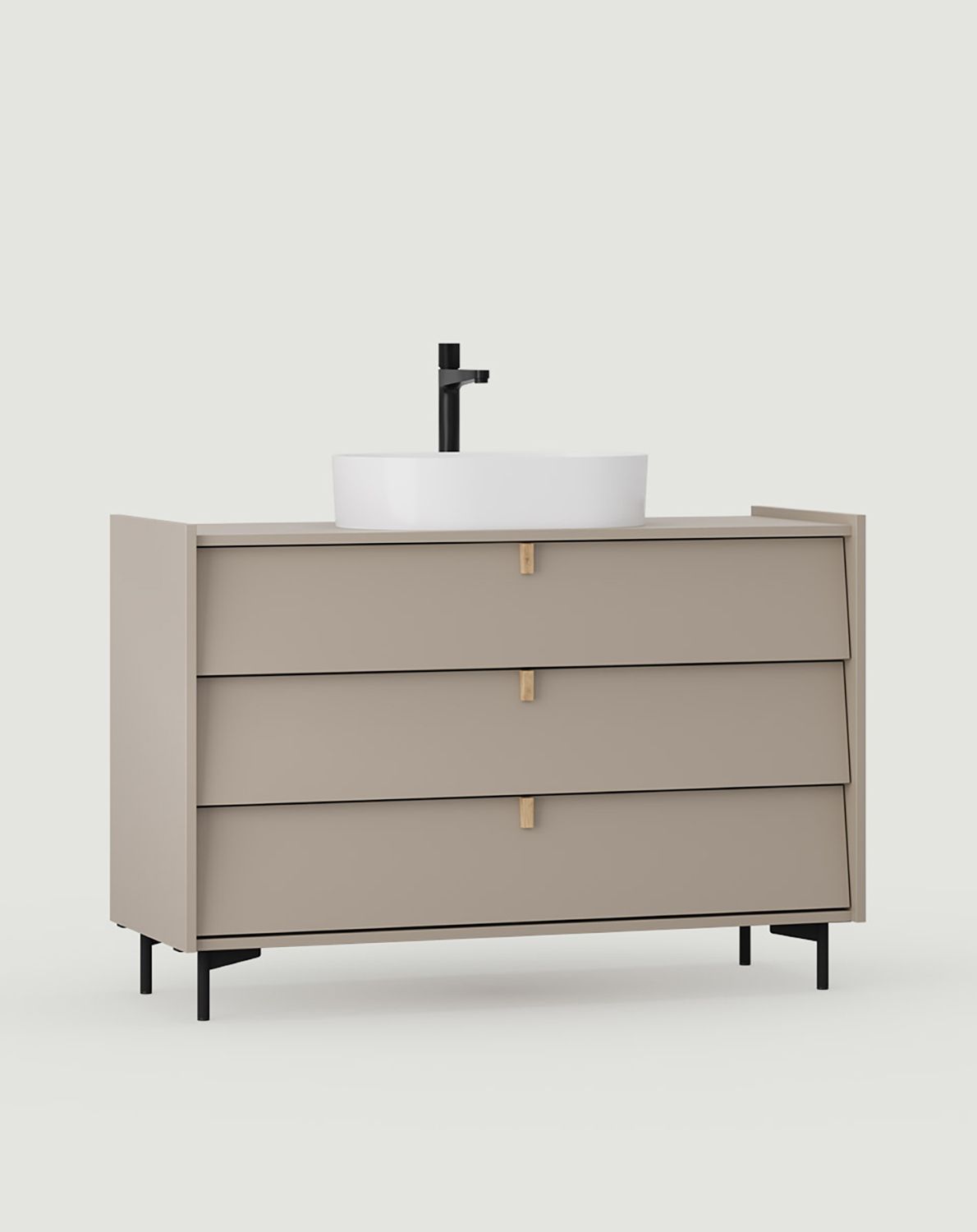 Armoire avec lavabo OMNIRES SKRA SKR66
Couleur : Frêne Blanc Argile
Poignée : chêne cunéiforme
Pied : Noir
Vasque : OVO M+ Blanc
Robinet : Tall Contour Anthracite Omnires