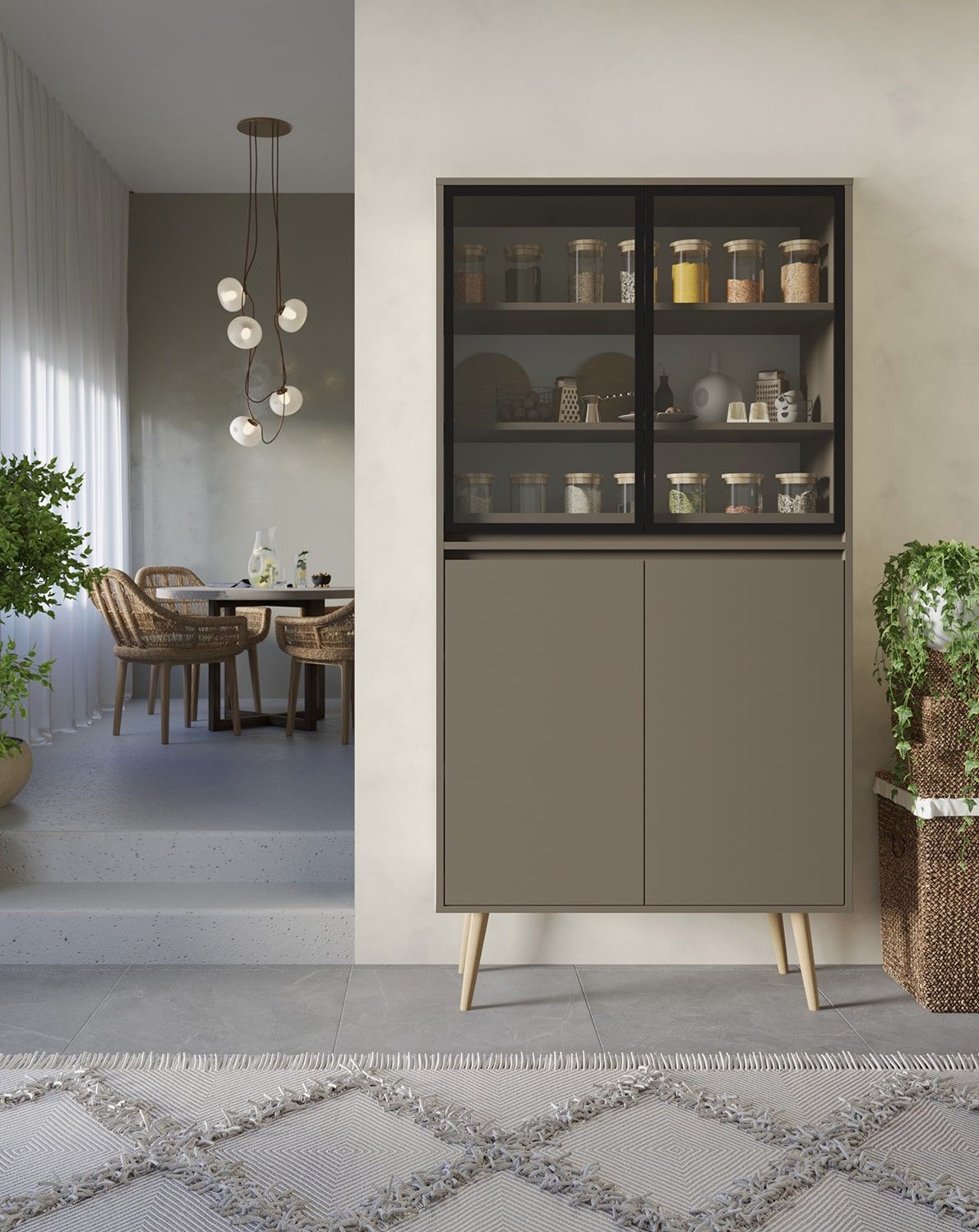 Armoire FENRIS WF1
Couleur : brun café
Pied : Chêne roulé huilé
Type de verre : Verre lisse
