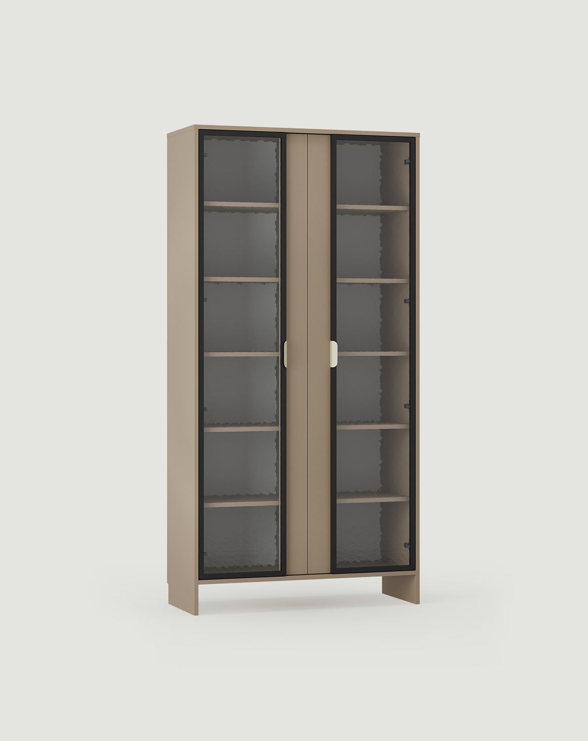 Armoire LAYERS LAY45
Couleur : Cappuccino
Couleur de la façade de la deuxième couche : Cappuccino
Poignée : Poignée LAYERS 110 Milky Way
Type de verre : Glaces ornementales
                            
