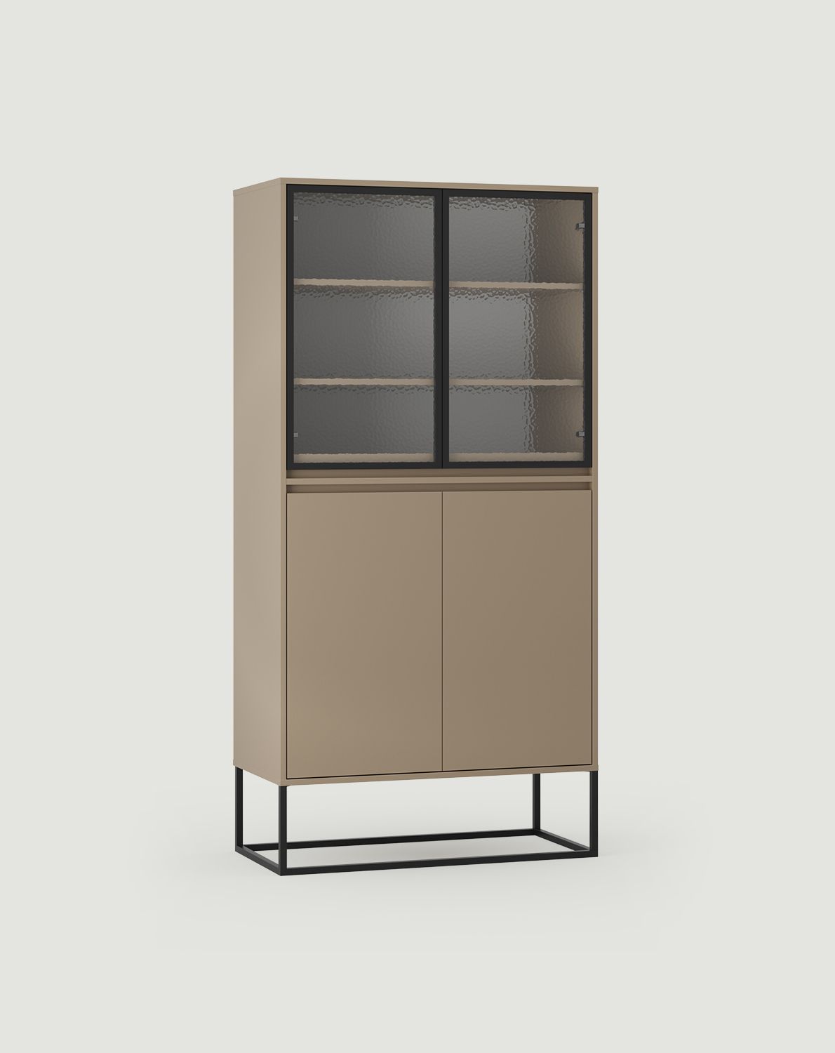 Armoire ODIS WO1
Couleur : Cappuccino
Couleur des pieds : ODIS acier noir
Type de verre : verre nubes ornemental