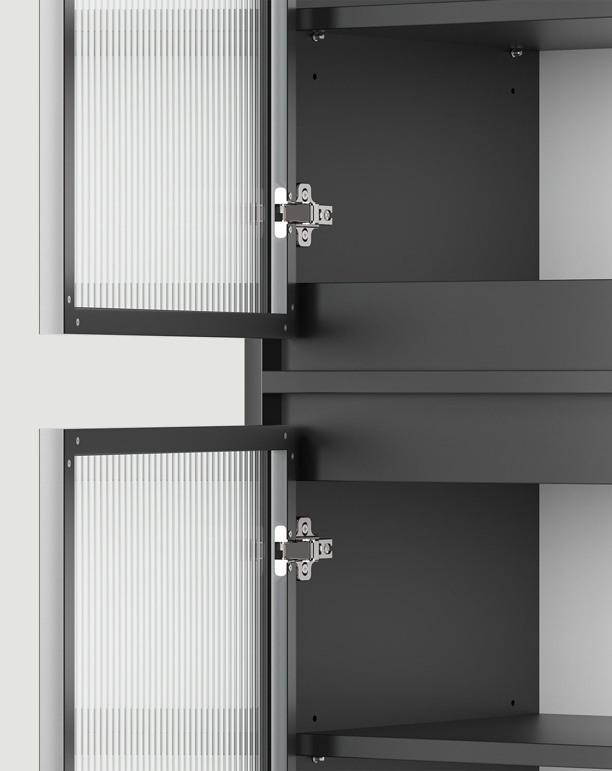 Armoire ODIS WO2
Couleur : Onyx noir
Type de verre : verre ornemental cannelé