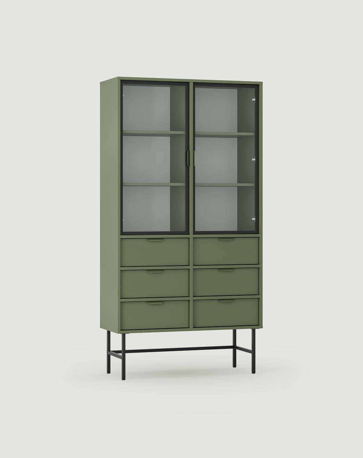 Couleur : vert cyprès
Verre : verre lisse
Pied : Noir
Poignée : Poignée LAYERS 110 vert cyprès