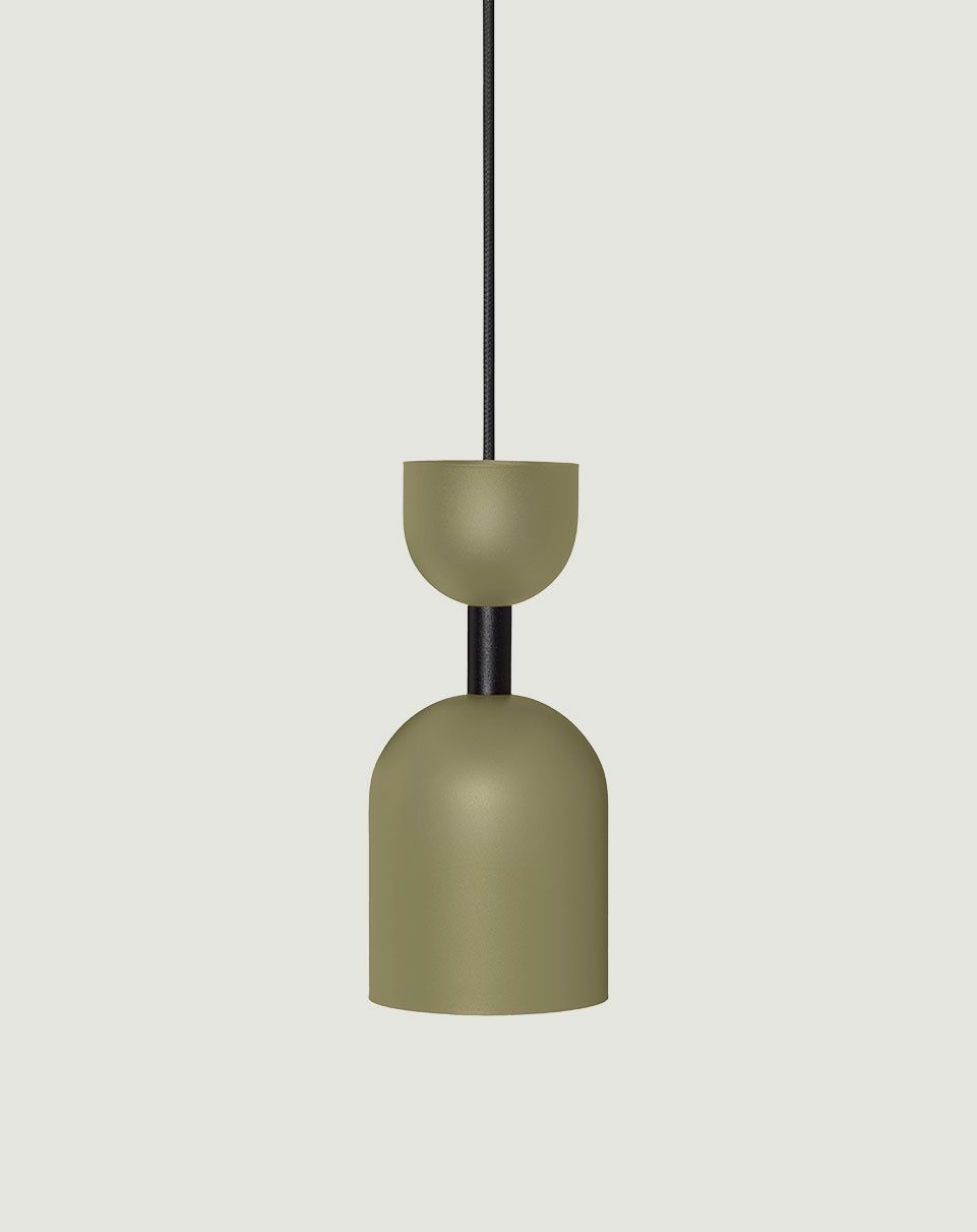 SUPURU plafonnier olive avec tube noir
