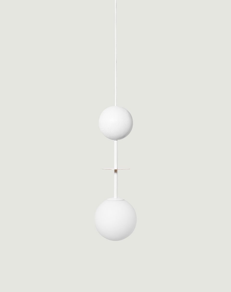 OIO Plafonnier blanc avec élément en laiton
